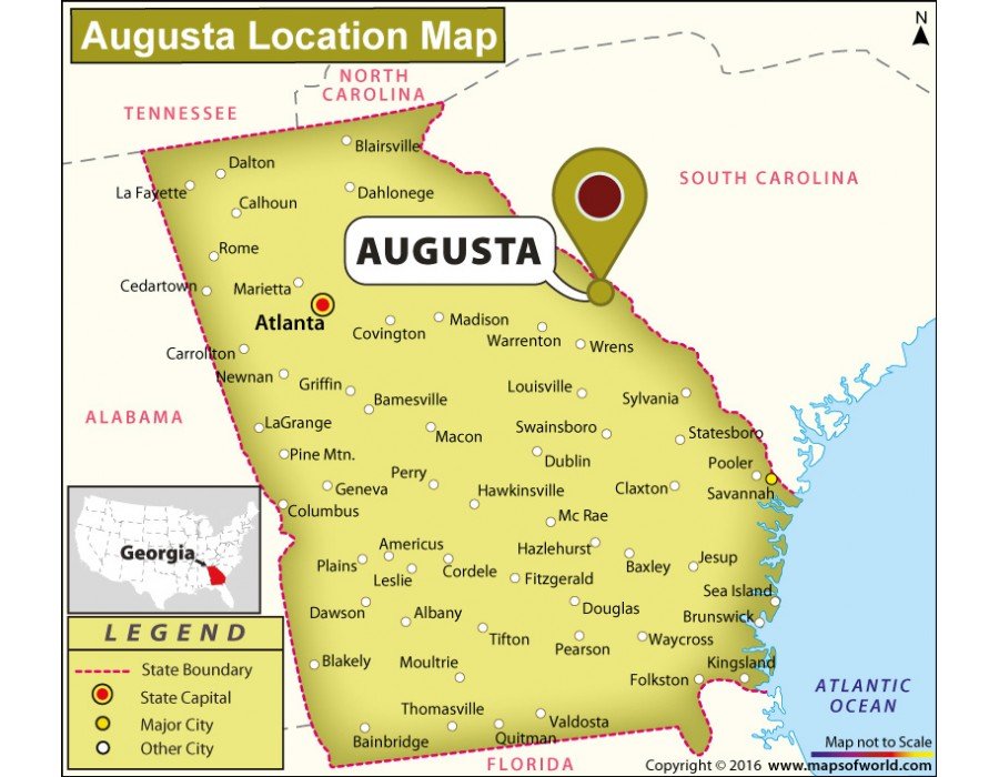 How far is Augusta GA from the beach?