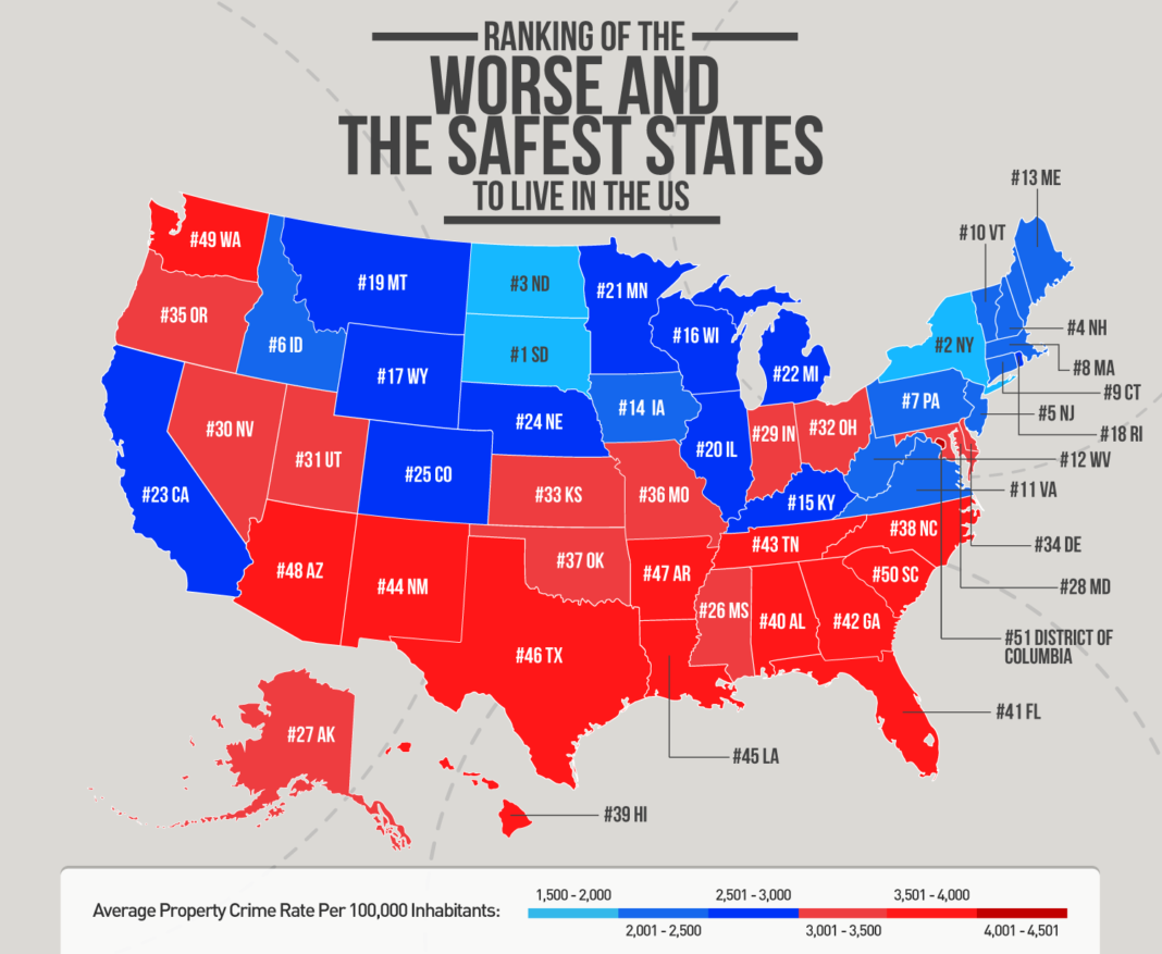 What is the most unsafe state?