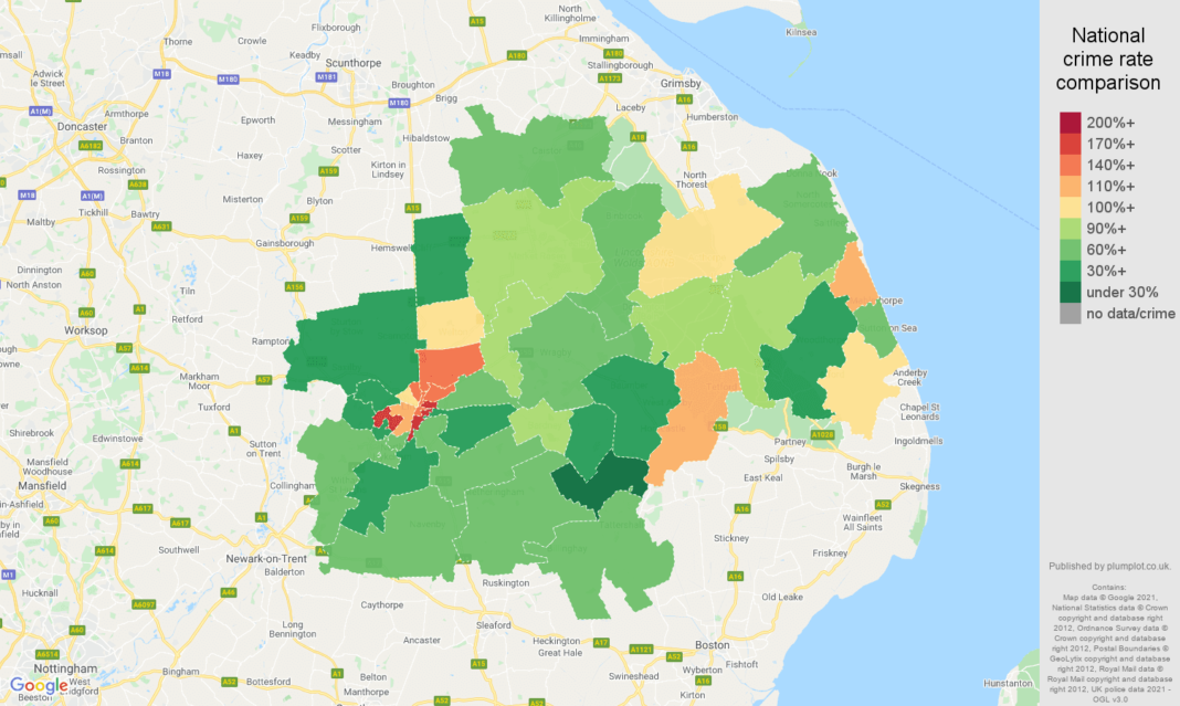 What is the safest town in Lincolnshire?
